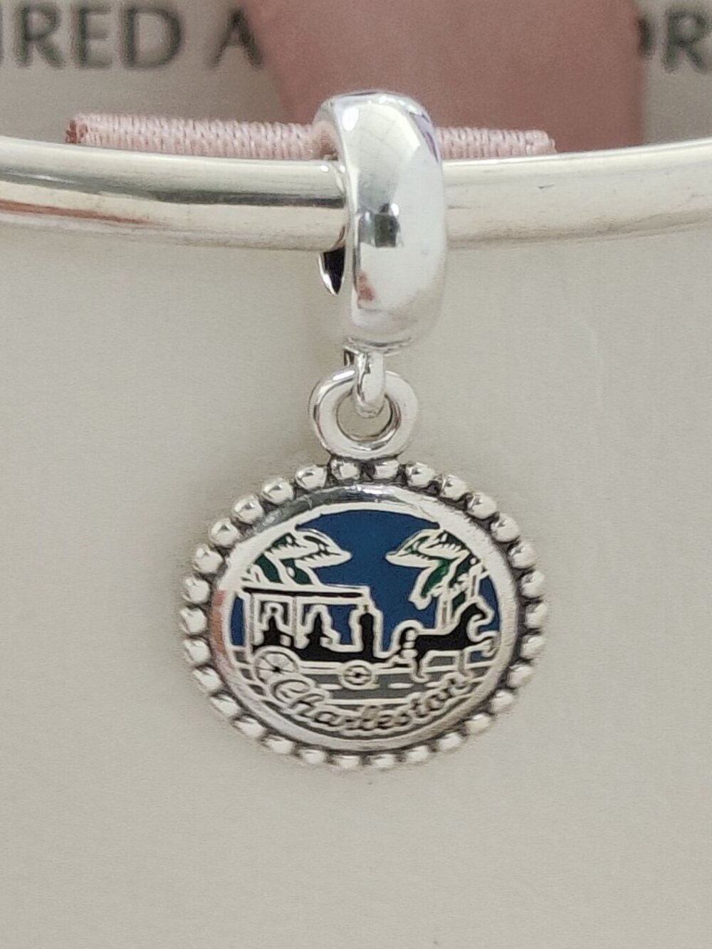 Pandora Charleston SC Travel Dangle Charm Bracelet Pendant S925 Silver with box